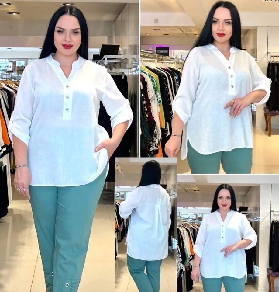 Ленена риза с 3/4 ръкав - Image 4